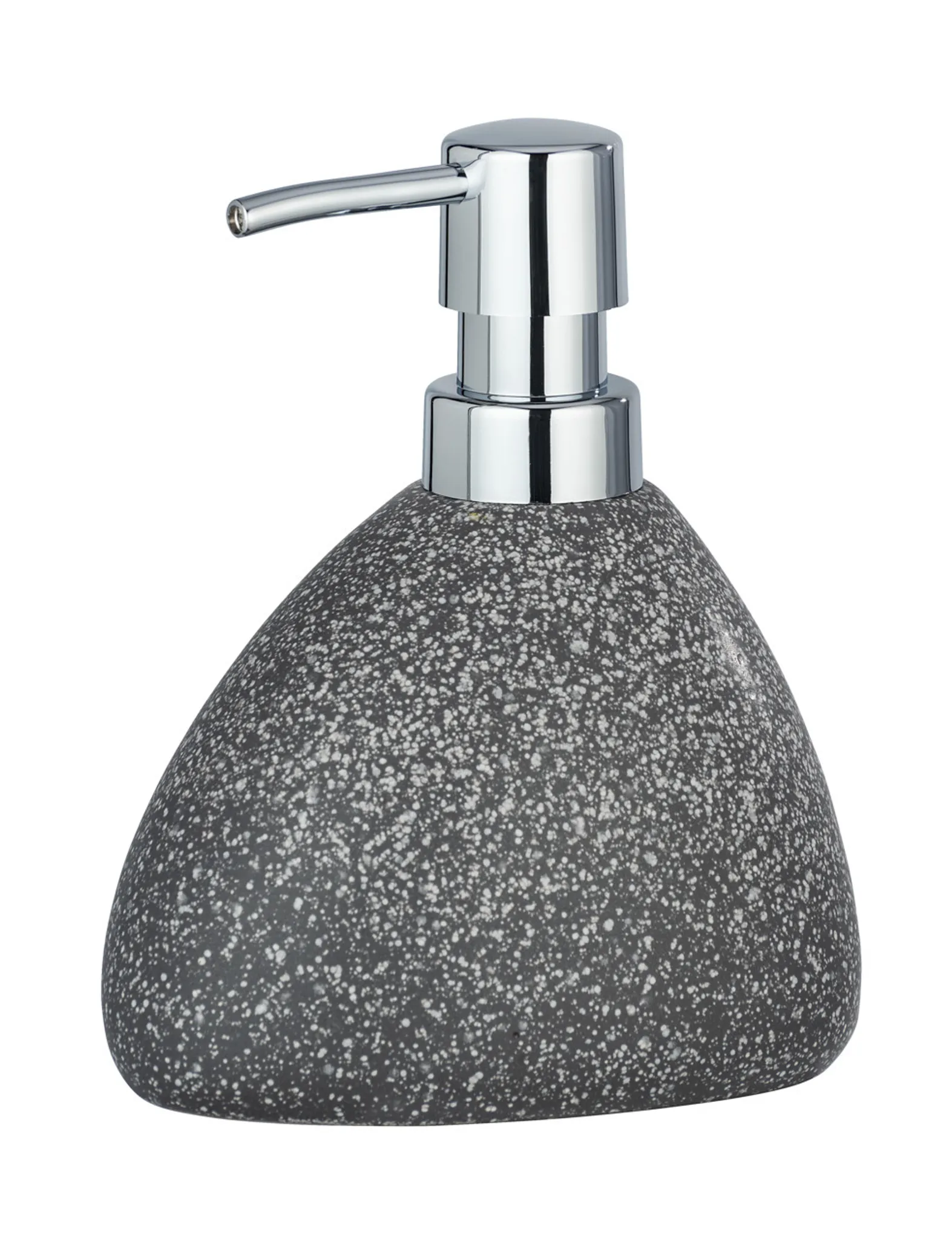 WENKO Seifenspender PION – 360 ml, Keramik in grauer Steinoptik