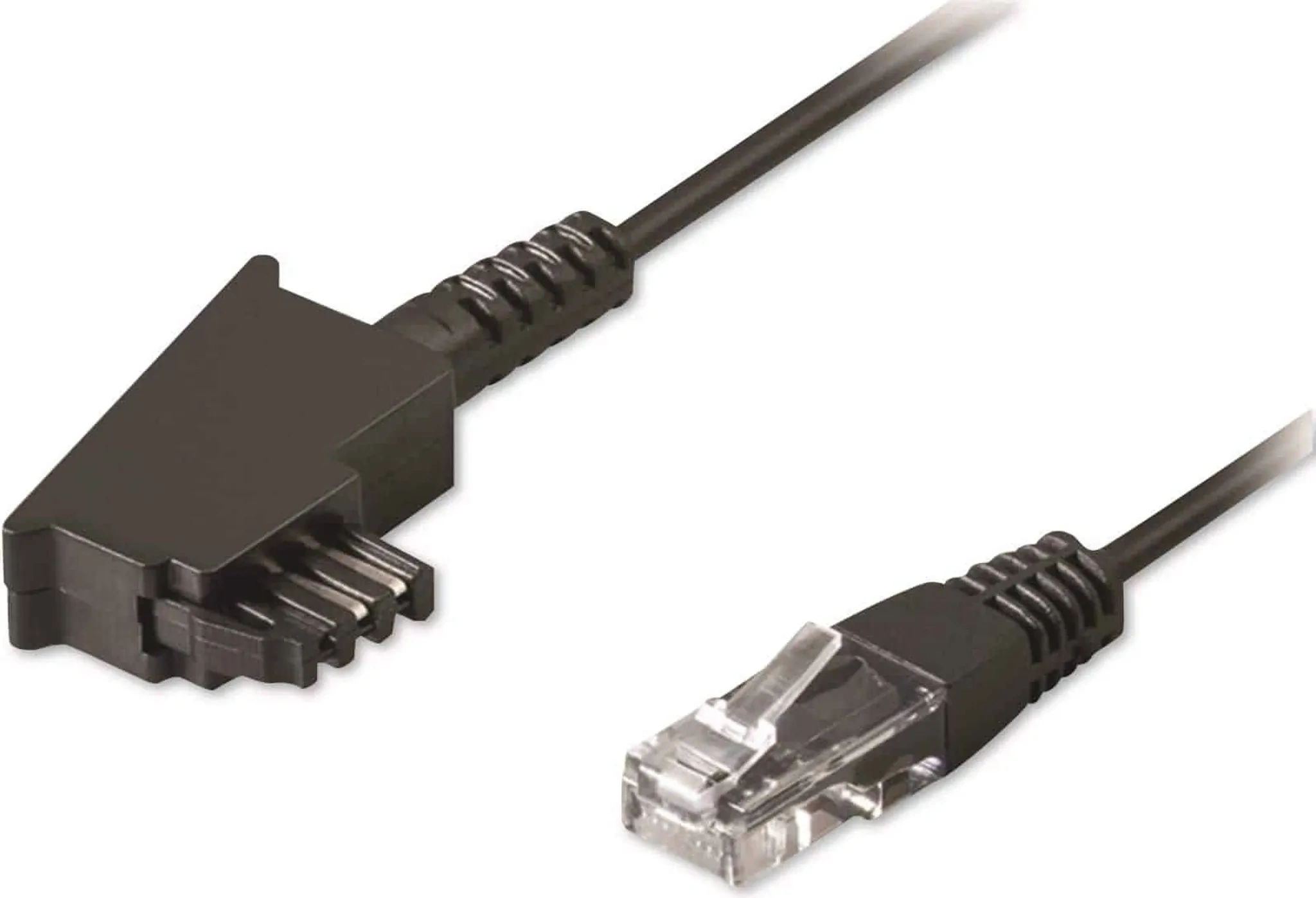 DSL-/VDSL-Anschlusskabel TAE-F auf RJ45 (8P2C) – 6 m, Schwarz