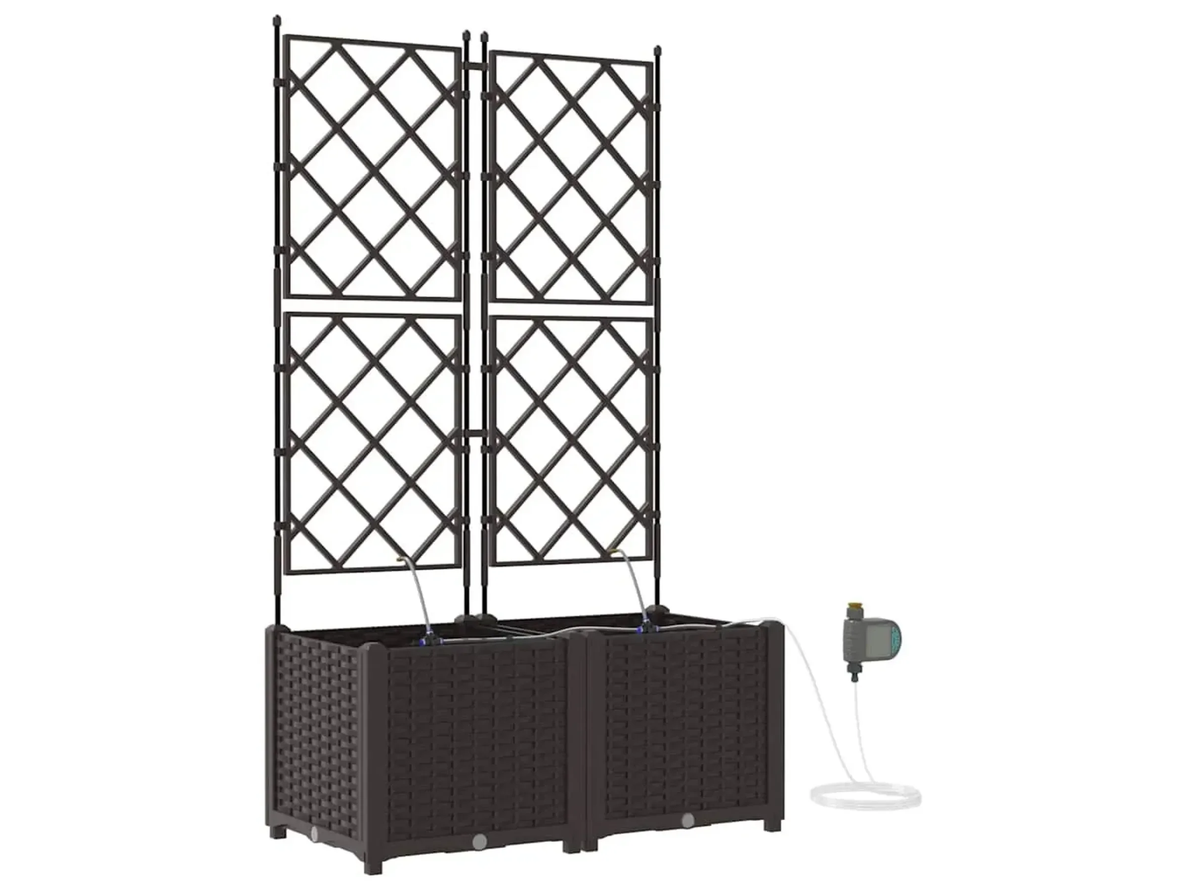 vidaXL Garten-Pflanzgefäß 2er-Set Braun Stahl 80 × 40 × 142 cm