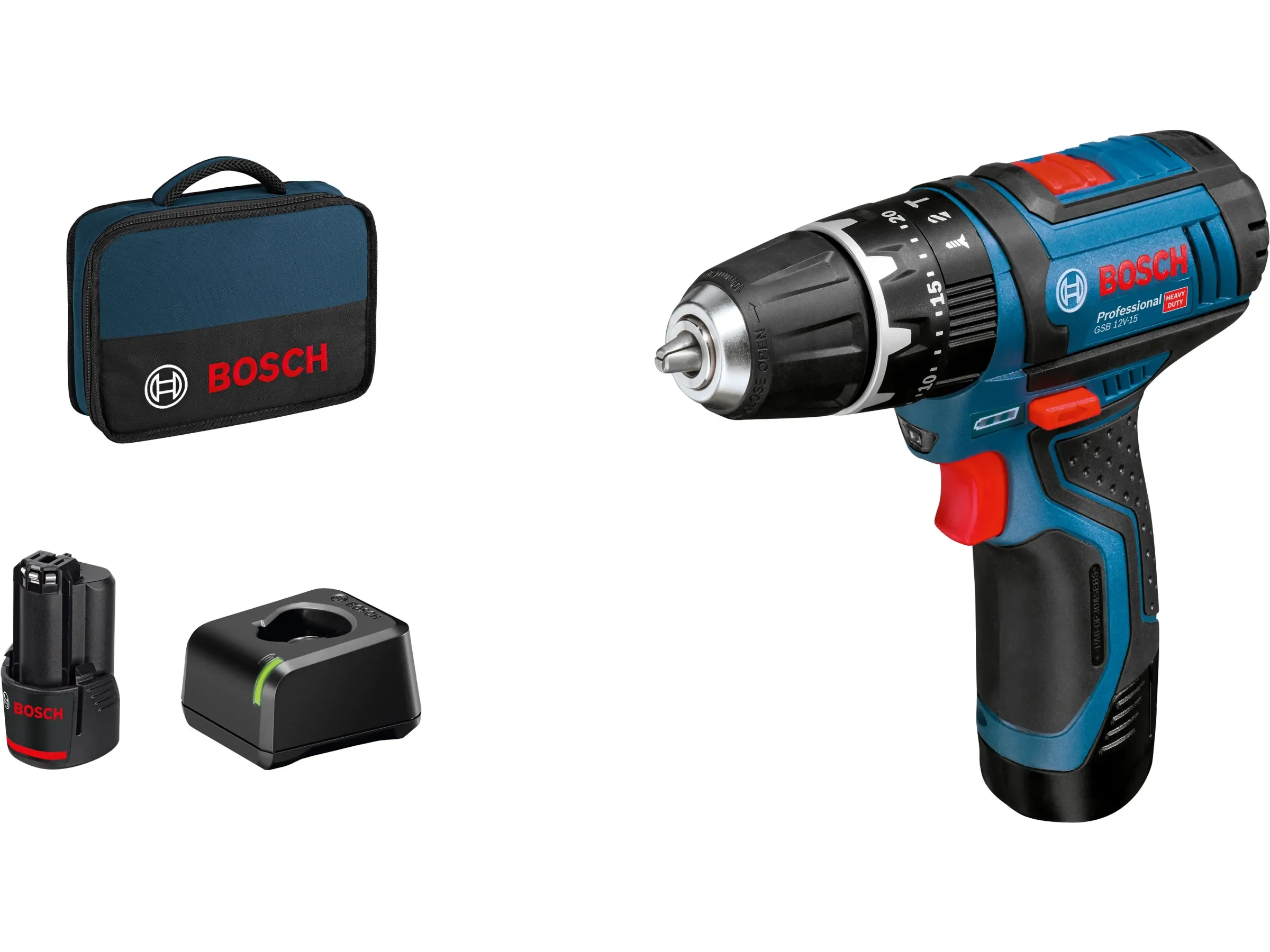 Akku-Schlagbohrschrauber 12 V – 30 Nm inkl. 2 Akkus & Softbag