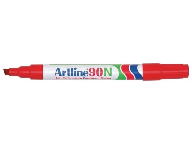 Artline 90N Permanentmarker – Rot, Keilspitze 2–5 mm