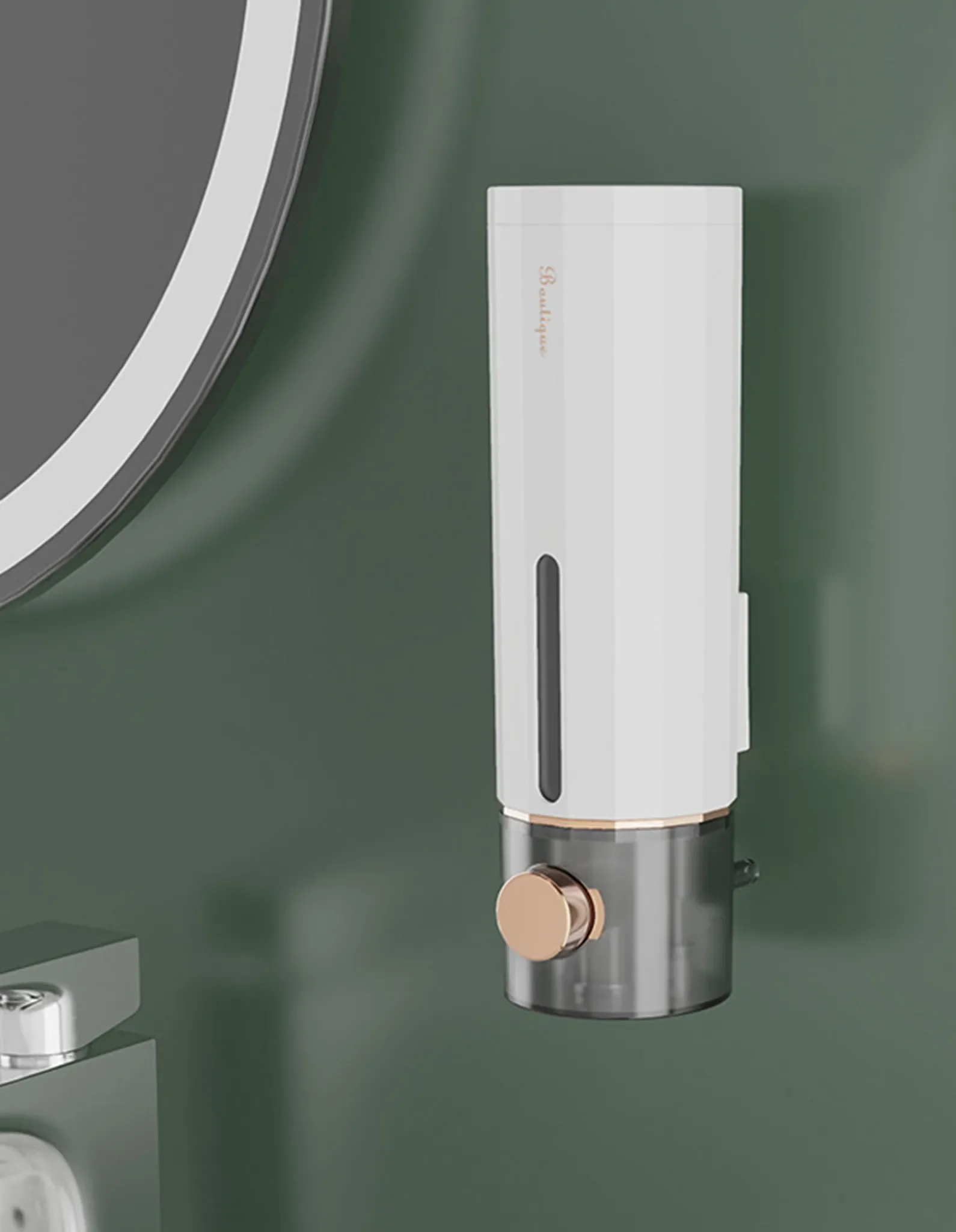 Wand-Seifenspender 450 ml – Ohne Bohren, weiß