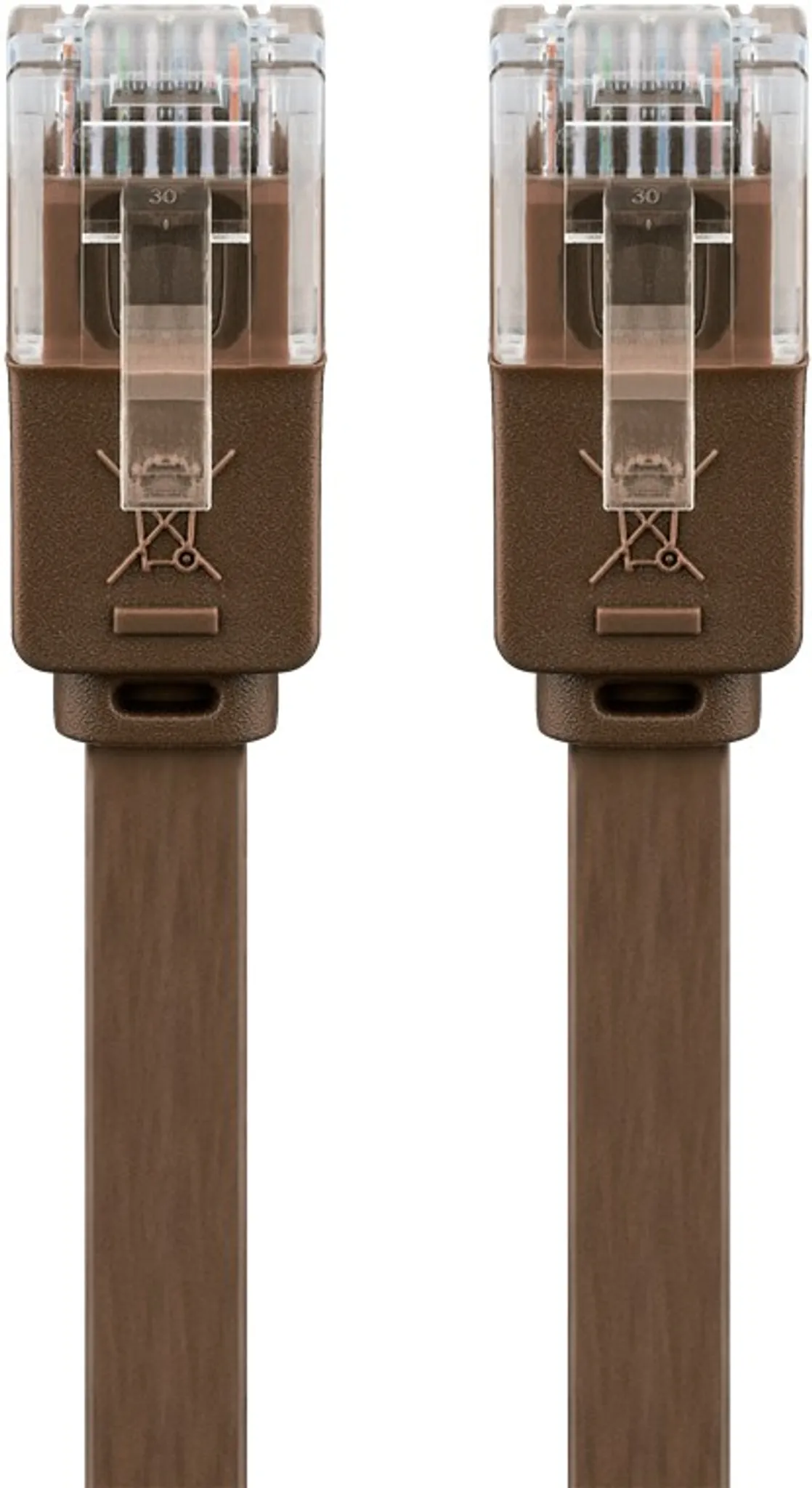 Goobay CAT 6 Flach-Patchkabel, U/UTP – Dunkelbraun