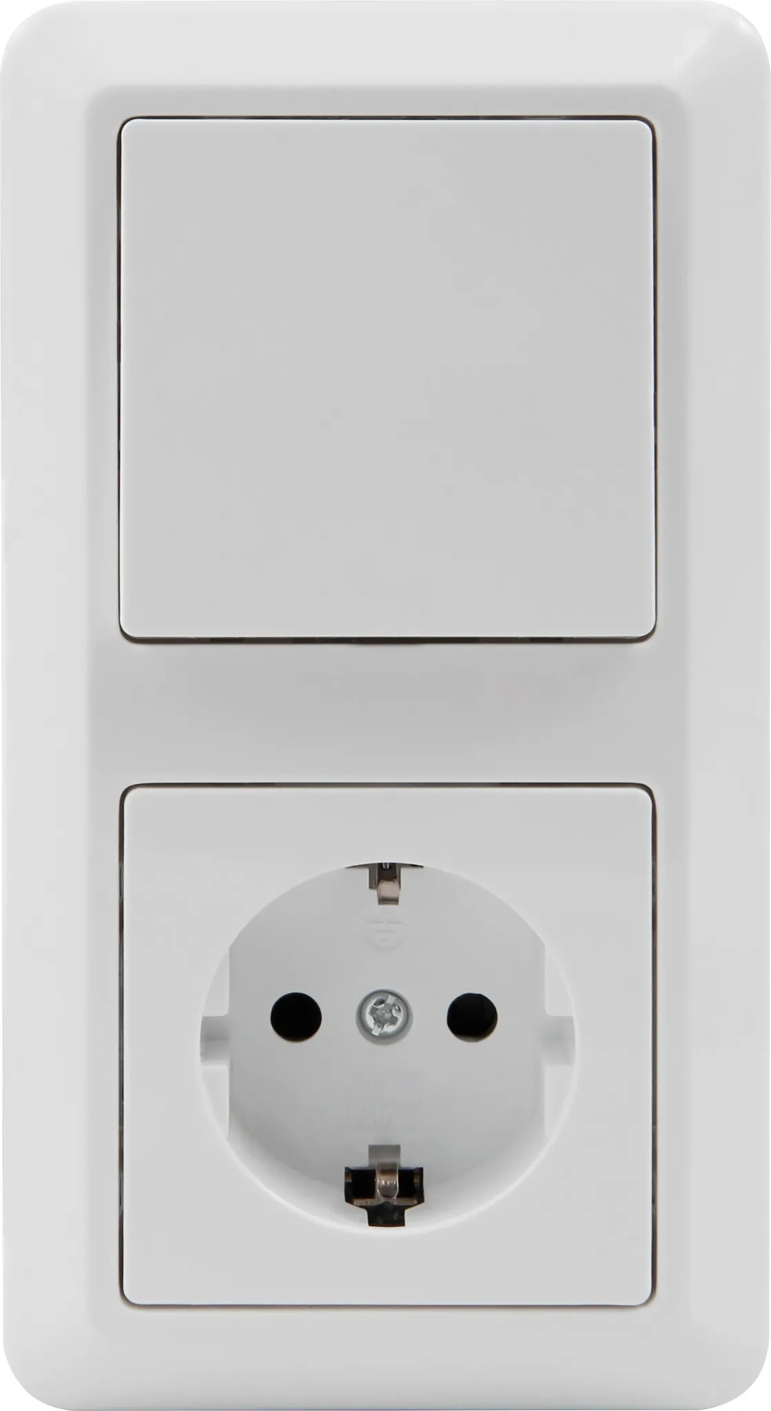 McPower CUP „Tür 2-fach“ Set – Schalter & Steckdose – 3-teilig – Weiß, poliert