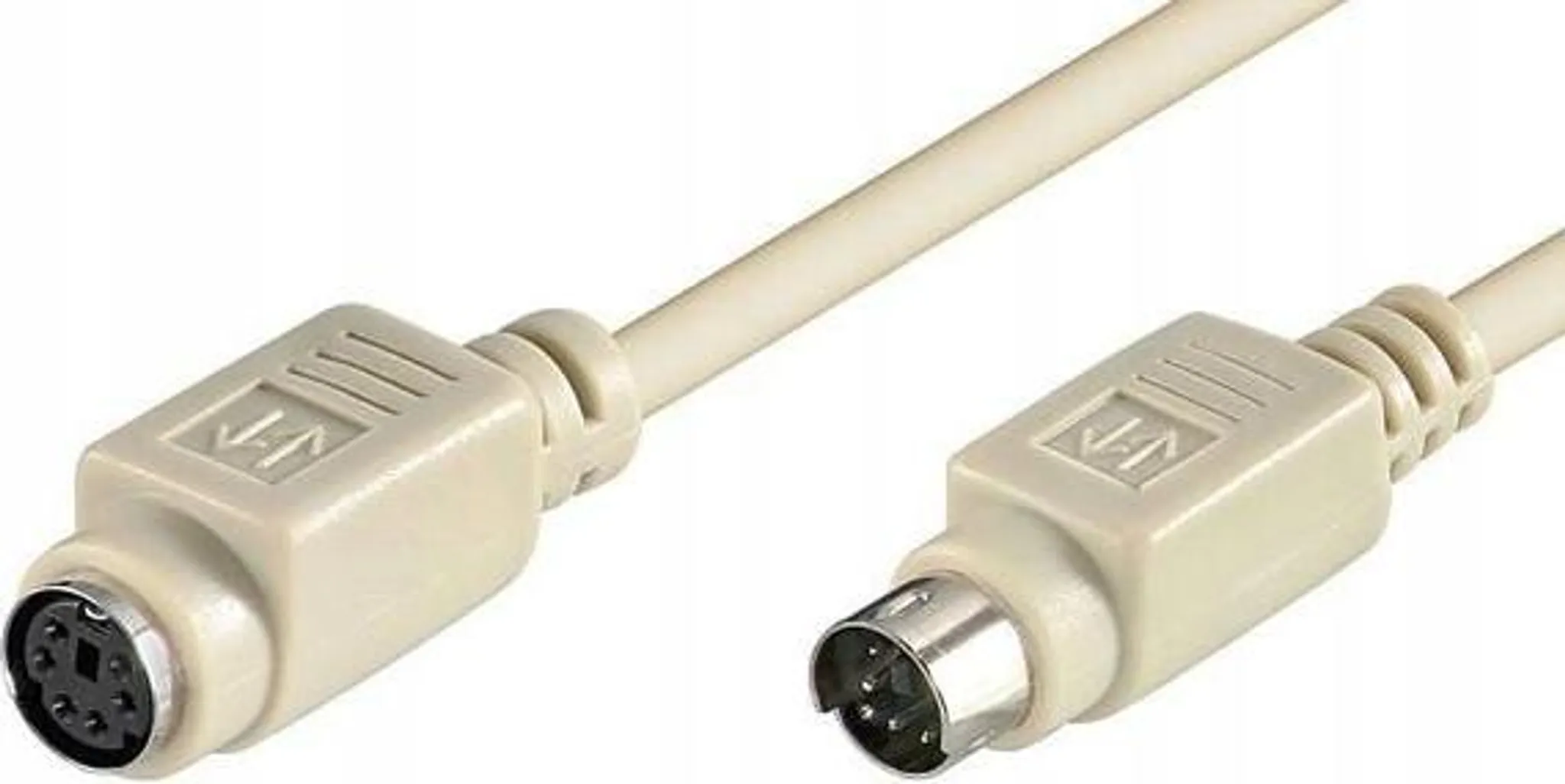 PS/2 Tastatur-/Maus-Verlängerungskabel – 2 m, Grau