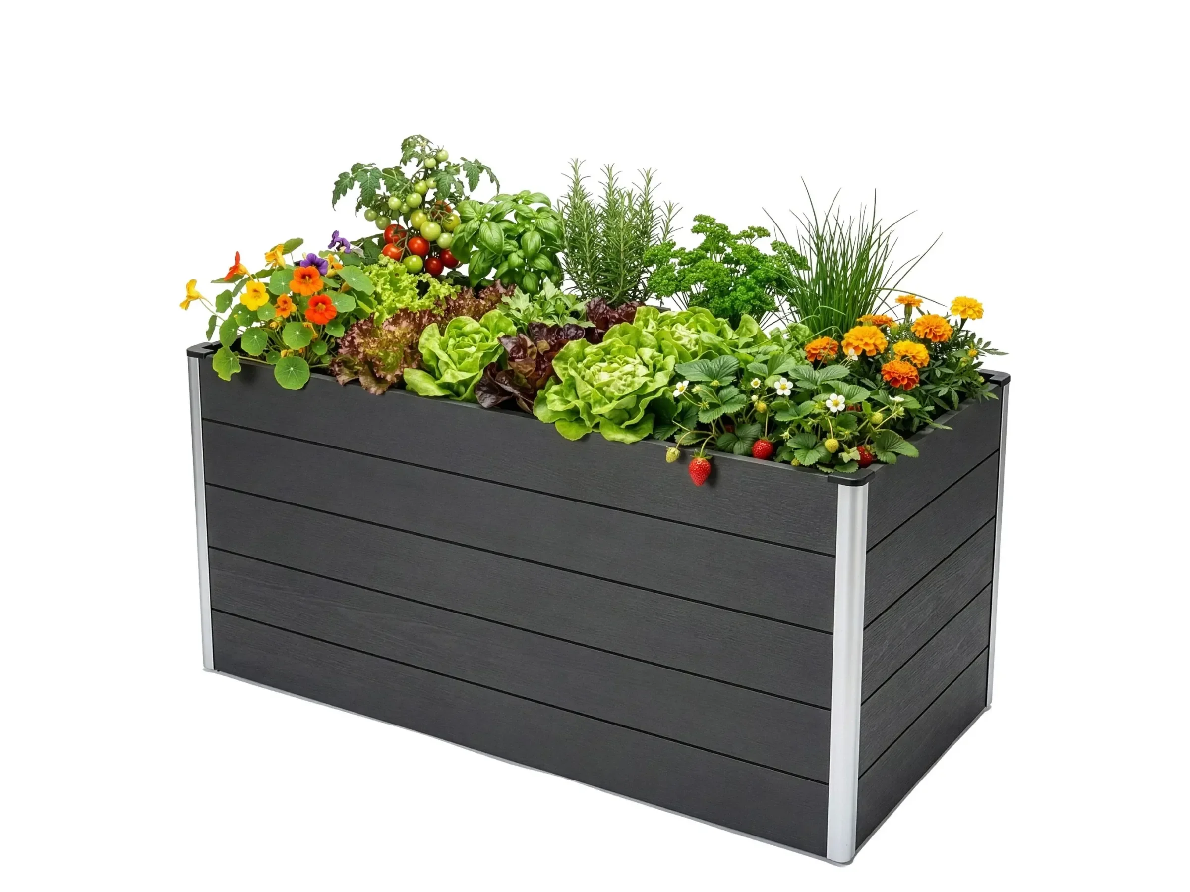Floordirekt WPC Hochbeet „Kasos“ 150 × 70 × 75 cm – Anthrazit