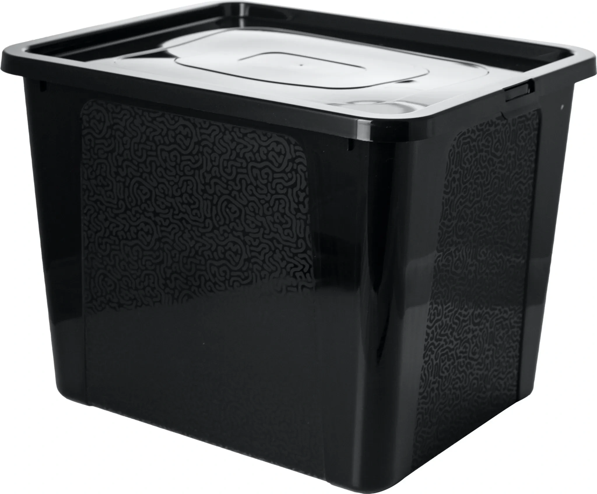 Aufbewahrungsbox mit Deckel – 30 L, Kunststoff, Schwarz