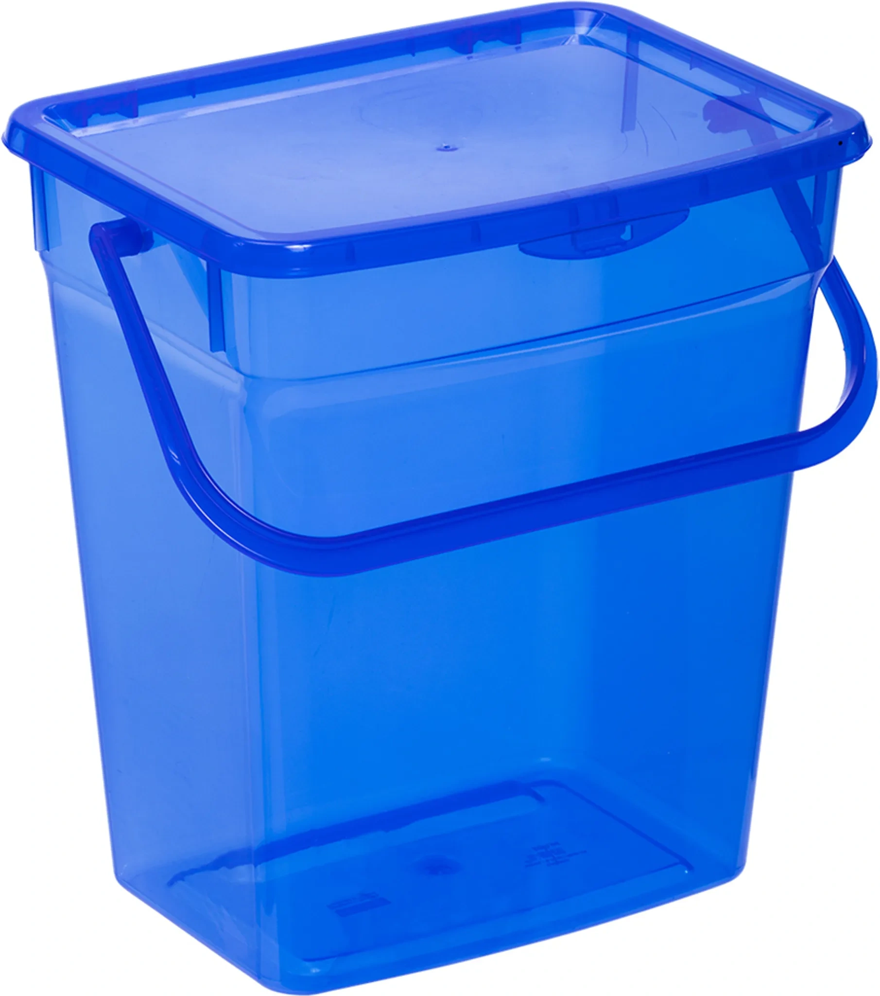 plast team Waschmittelbox – 6 Liter – blau-transparent