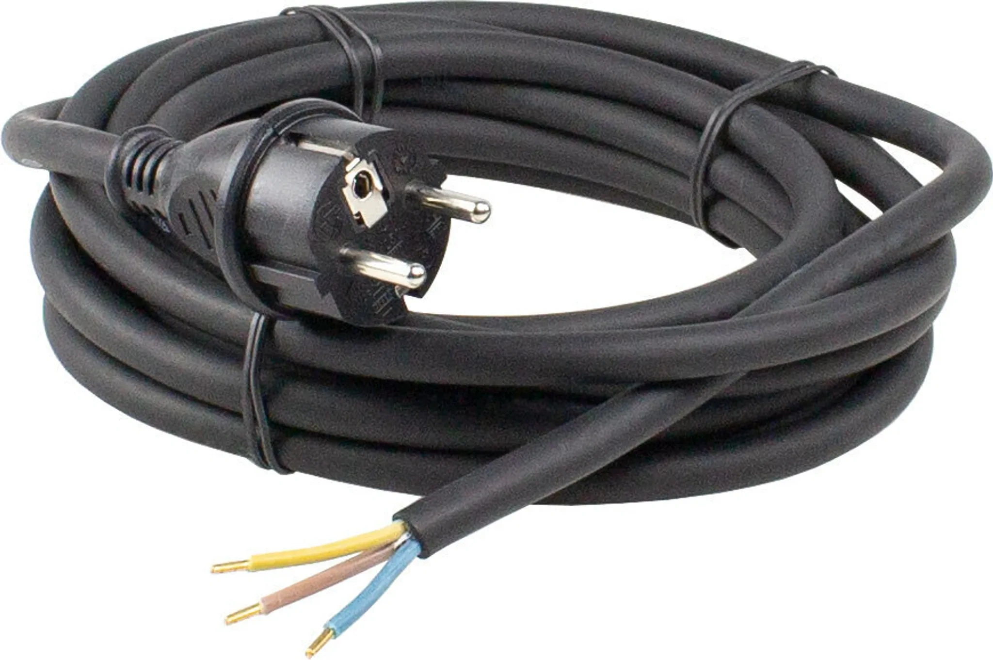 as-Schwabe Gummi-Anschlusskabel 10 m – Schuko (230 V / 16 A) auf abgemantelt, IP44