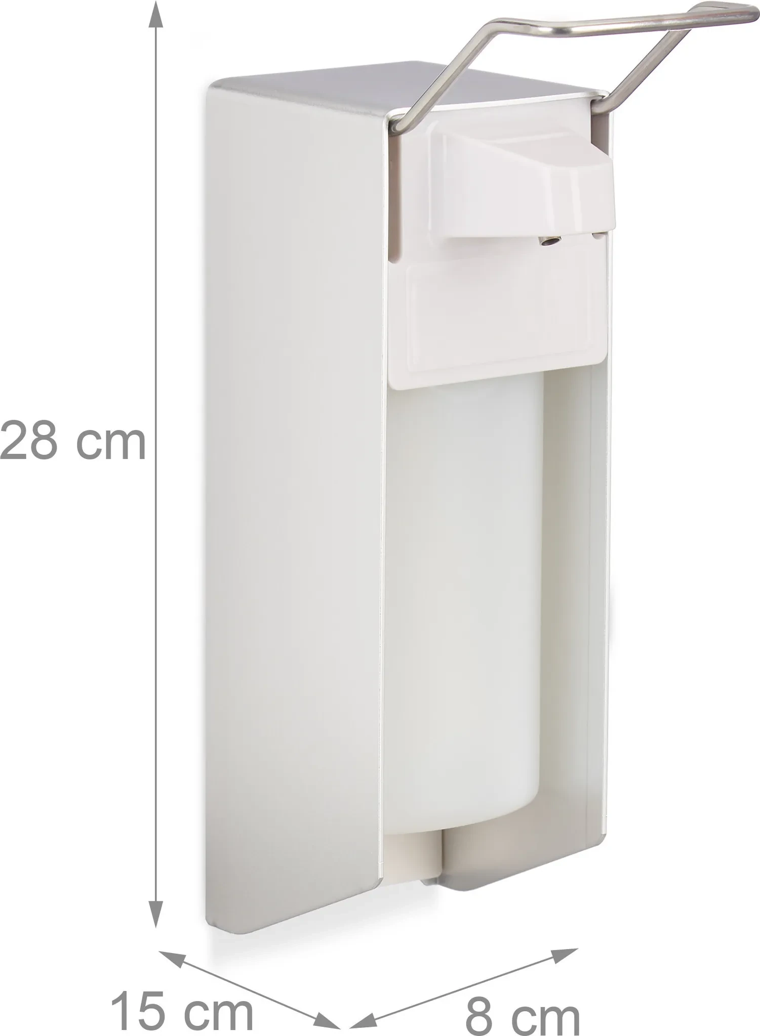 Relaxdays Desinfektionsspender / Seifenspender – 0,5 l – Silber/Weiß