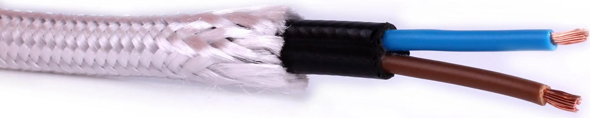 Stoffkabel H03VV-F 2×0,75 mm² – Farbe Weiß