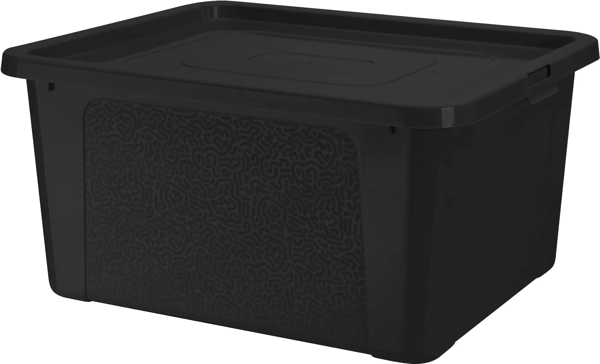 Aufbewahrungsbox Multibox mit Deckel – 20 Liter, Schwarz