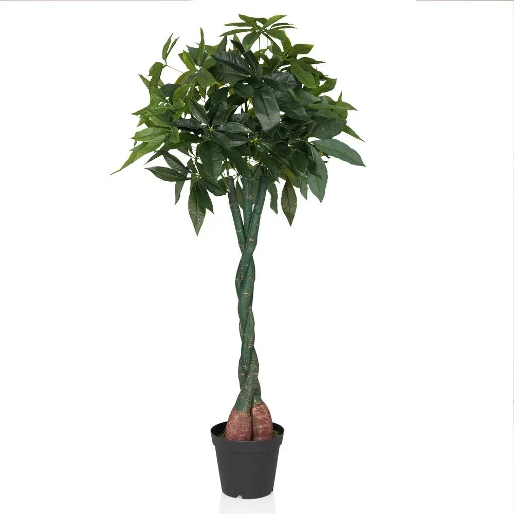 TS Kunstpflanze Kunstbaum „Pachira“ 160 cm – Glückskastanie Grün