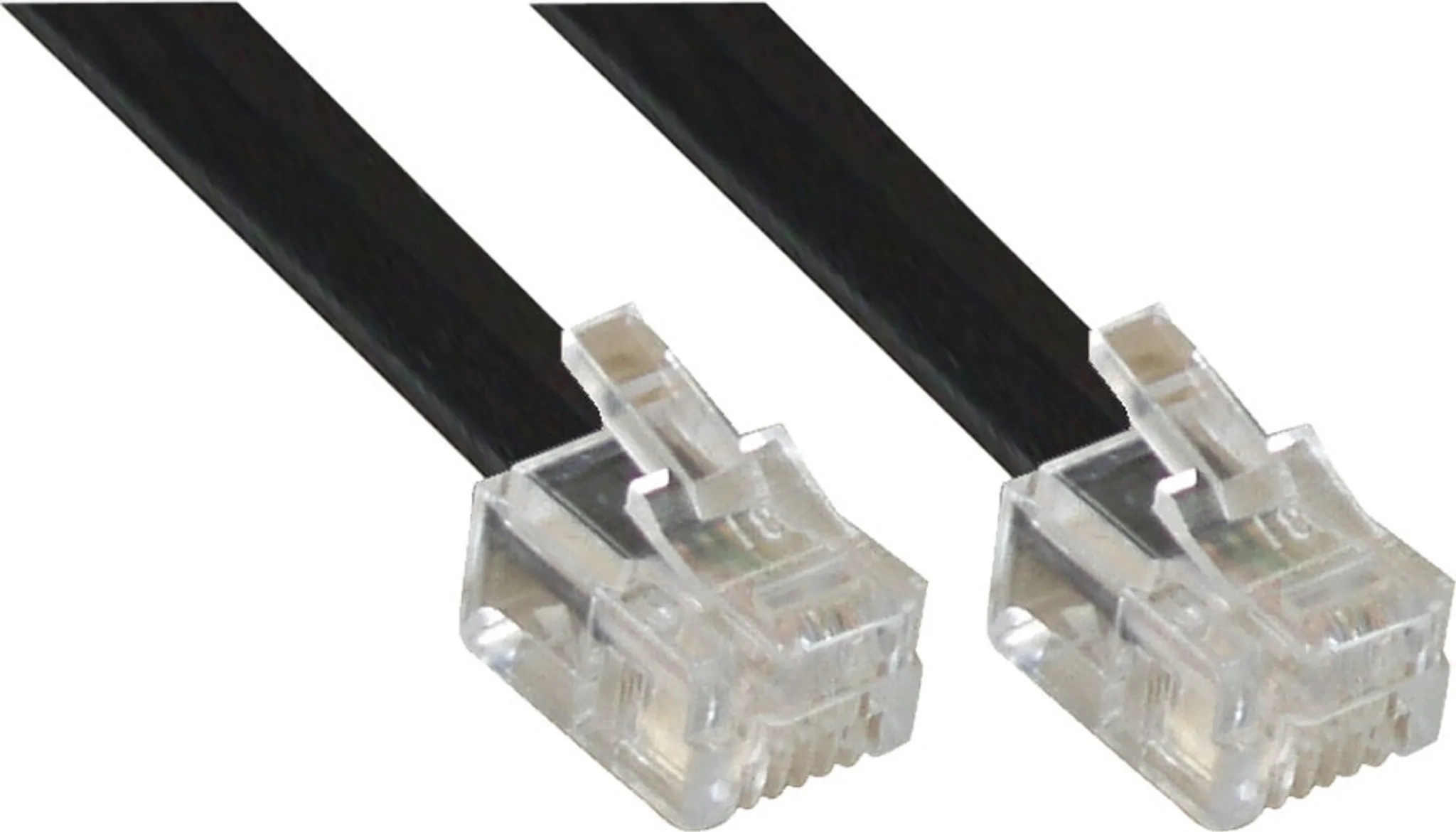 InLine® Modularkabel RJ12 – 6P6C, 1 m, Schwarz