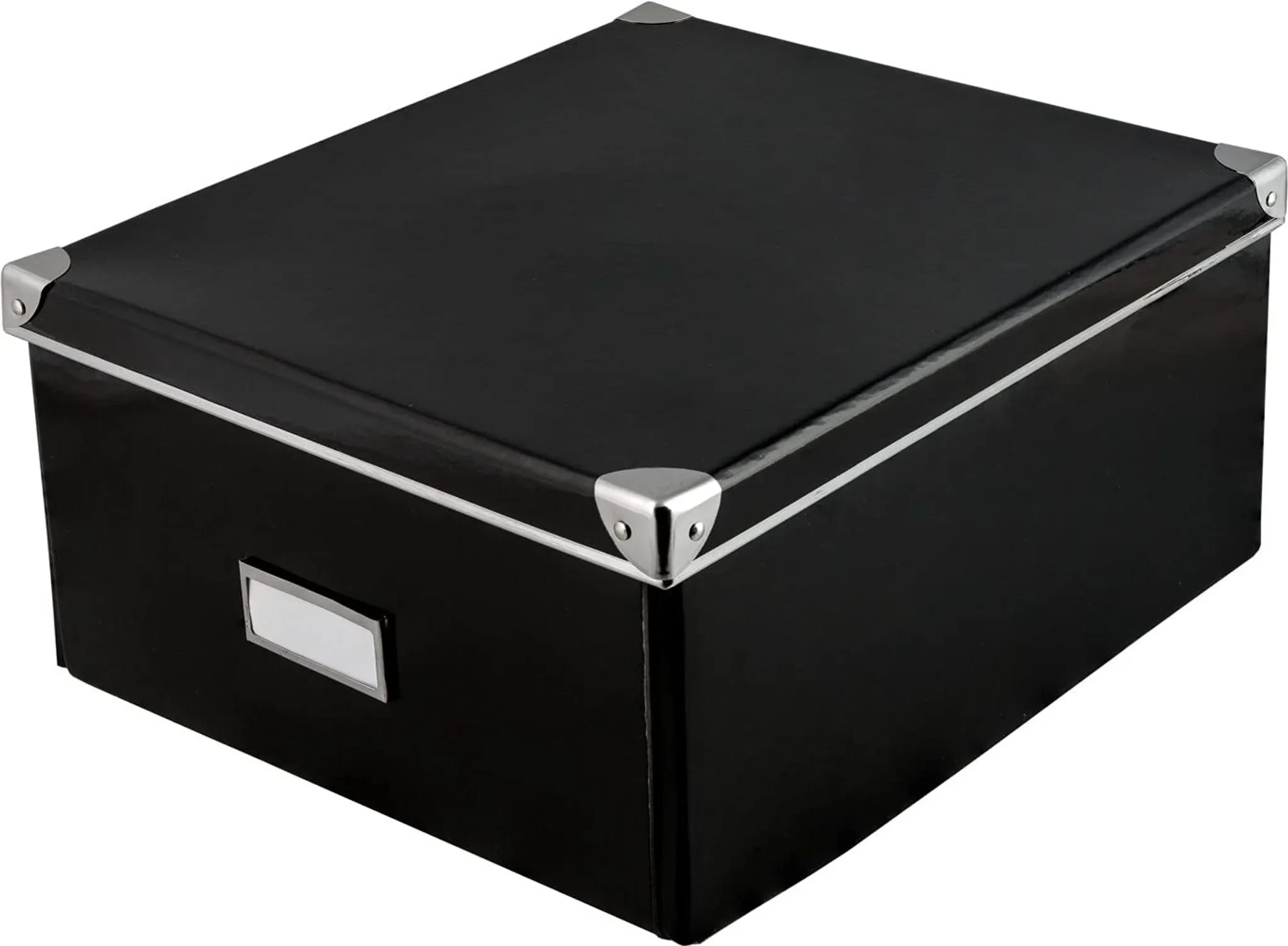 Idena Aufbewahrungsbox aus festem Karton mit Deckel – Schwarz