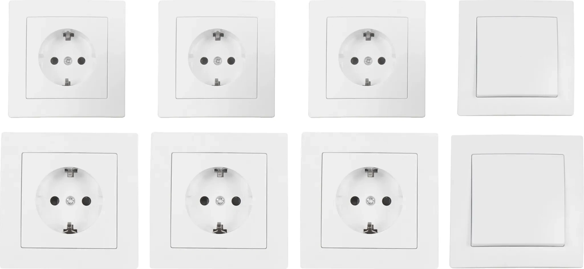 16-teiliges Schalter- und Steckdosen-Set „Flair“ – Weiß, Matt
