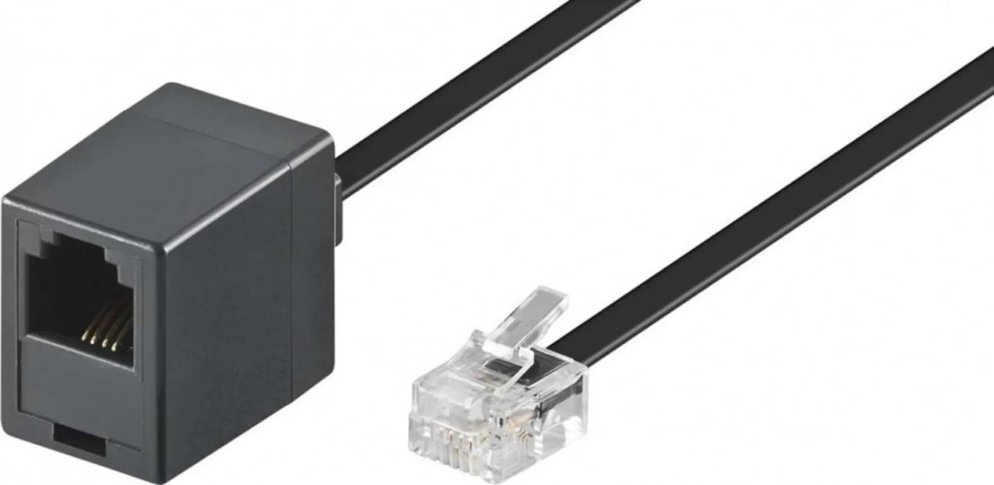 Modularverlängerung RJ11 (6P4C) – 6 m, Schwarz